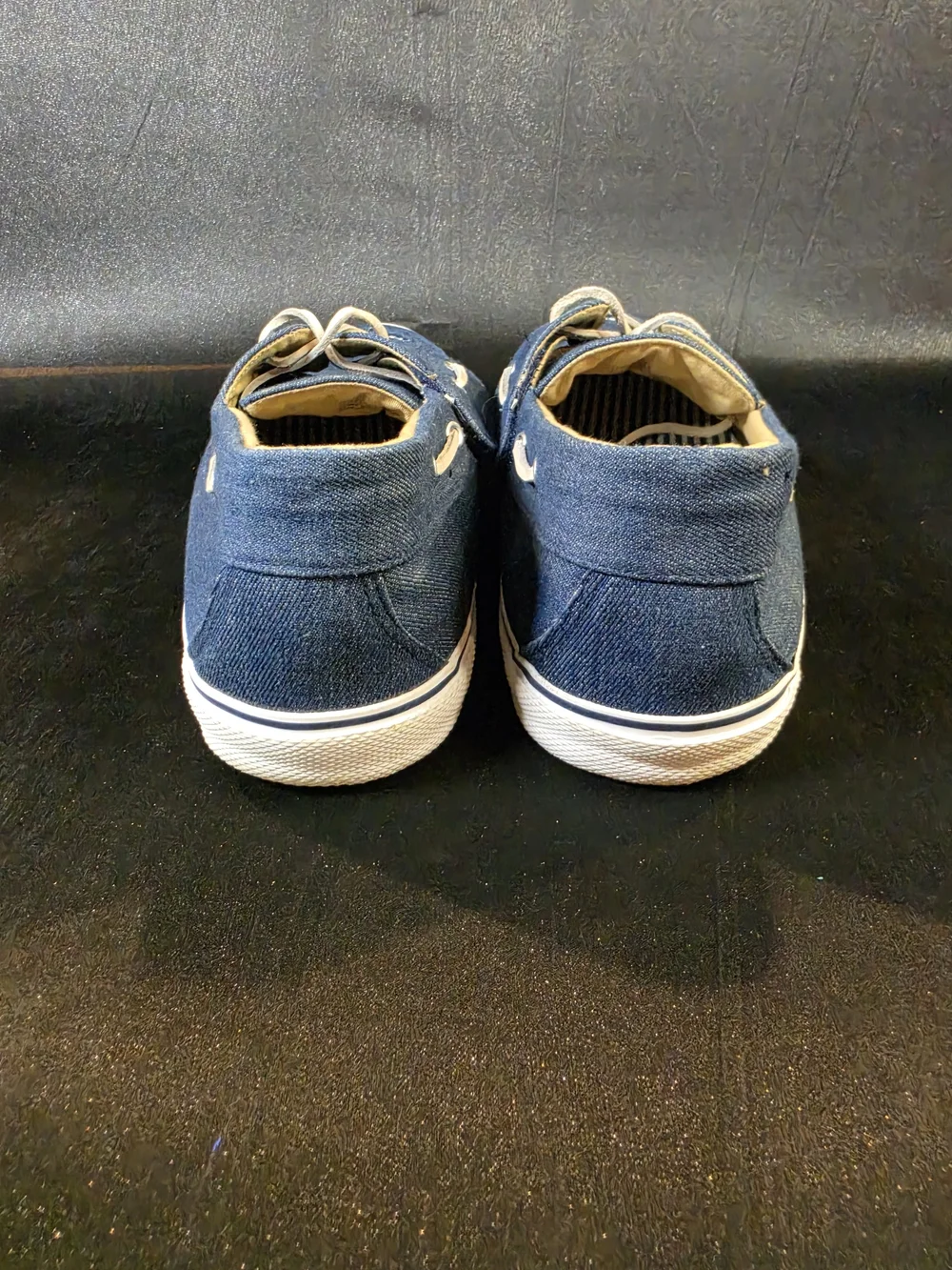 Men's Canvas Boat Shoes Blue Slip On Deck Casual Loafers Size 15W Wide